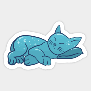 Sleeping Kitty - Blue Moon Sticker